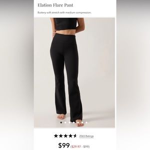Athleta Elation flare pant size small in black